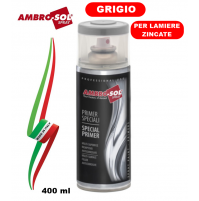 BOMBOLETTA SMALTO SPRAY SPECIALE PRIMER X LAMIERE ZINCATE GRIGIO 400ml AMBRO-SOL