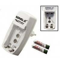 CARICA BATTERIE COMPATTO RAPIDO (8 ORE) X BATTERIE + 2 BATTERIE MINI STILO 1250