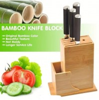 CEPPO SUPPORTO PORTA COLTELLI VUOTO (SENZA COLTELLI) IN LEGNO NATURALE DI BAMBOO