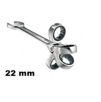 CHIAVE COMBINATA 22 mm A CRICCHETTO TESTA SNODABILE PIEGHEVOLE CHROME VANADIUM