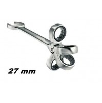 CHIAVE COMBINATA 27 mm A CRICCHETTO TESTA SNODABILE PIEGHEVOLE CHROME VANADIUM