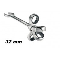 CHIAVE COMBINATA 32 mm A CRICCHETTO TESTA SNODABILE PIEGHEVOLE CHROME VANADIUM