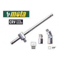 CHIAVE MANICO A T DA 3/8 + SNODO E ADATTATORE 3/8-1/2 IN ACCIAIO CHROME VANADIUM