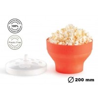 CIOTOLA CONTENITORE cm 20 CUOCI POPCORN IN SILICONE ALIMENTARE x FORNO MICROONDE