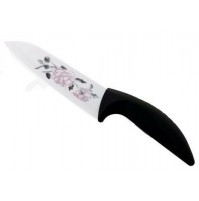 COLTELLO CON LAMA IN CERAMICA DECORATA DA 150 mm IN CONFEZIONE REGALO