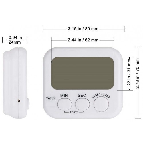 CRONOMETRO TIMER DIGITALE CON FUNZIONE CONTO ALLA ROVESCIA E ALLARME