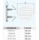 GRIGLIA DI VENTILAZIONE AREAZIONE DA ESTERNO IN PLASTICA ROTONDA DIAM. 140 mm