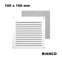 GRIGLIA VENTILAZIONE AREAZIONE DA ESTERNO IN ALLUMINIO BIANCA QUADRATA CM 10X10