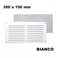 GRIGLIA VENTILAZIONE AREAZIONE DA ESTERNO IN ALLUMINIO BIANCA QUADRATA CM 30X15