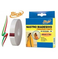 NASTRO BIADESIVO IN SCHIUMA POLIURETANICA FISSAGGIO FORTE 25 mm X 5 mt 