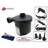 POMPA ELETTRICA 220 e 12 VOLT PER CANOTTI MATERASSINI GONFIA E SGONFIA 480 Lt/m