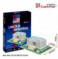 PUZZLE 3D RIPRODUZIONE ABRAHAM LINCOLN MEMORIAL 41 PEZZI CM 25,5  X 31 X H 12