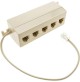 SDOPPIATORE TELEFONICO 5 PRESE PLUG RJ11 MULTIPRESA TELEFONO CON CAVO 20 cm