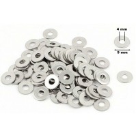 SET 150 RONDELLE IN METALLO ZINCATO FORO INTERNO 4 mm - ESTERNO 9 mm - 45gr