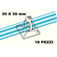 SET 18 SUPPORTI ADESIVI 30 X 30 mm PER FASCETTE AUTO STRINGENTI CABLAGGIO 