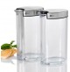 SET 2 CONTENITORI EROGATORI X ZUCCHERO E LATTE IN ACCIAIO INOX E PLASTICA 