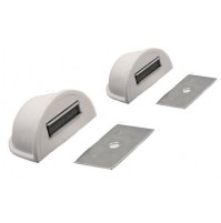 SET 2 GANCI CUNEO ADESIVI FERMA BLOCCA PORTA FINESTRE CON FISSAGGIO MAGNETICO