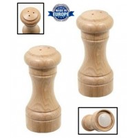 SET 2 PEZZI CONTENITORE DOSATORE SPARGI SALE E PEPE IN LEGNO MASSELLO DI FAGGIO 