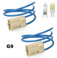 SET 2 PORTALAMPADA IN CERAMICA G9 PER LAMPADINE ALOGENE E LED PORTA LAMPADA