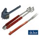 SET 3 PEZZI ACCESSORI X BARBECUE FORCHETTONE PINZA E SPAZZOLA MULTIUSO 