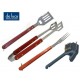 SET 4  ACCESSORI X BARBECUE FORCHETTONE PINZA PALETTA SPAZZOLA MULTIUSO DE LUCA