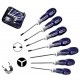 SET 7 CACCIAVITI MISTI TRIVING 3 PUNTE E SPANNER 2 LAME CON MANICI ANTISCIVOLO