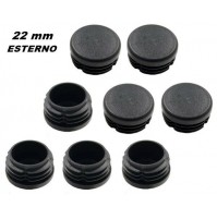 SET 8 TAPPI GOMMINI INTERNI IN PLASTICA TONDI DA 22mm X GAMBE DI SEDIE E MOBILI