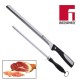 SET COLTELLO DA PROSCIUTTO 25 cm + ACCIAINO AFFILATORE IN ACCIAIO INOX 20 cm