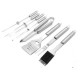 SET DI ATTREZZI ACCESSORI X BARBECUE 8 PZ IN ACCIAIO INOX 