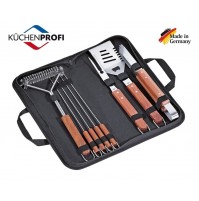 SET DI ATTREZZI  X BARBECUE 8 PZ IN ACCIAIO INOX CON BORSA 