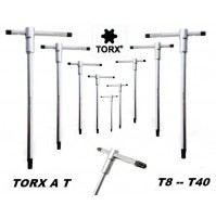 SET DI CHIAVI TORX A T 9 PEZZI CON ASTA SCORREVOLE - AGGANCIO MULTIPLO - T8-T40