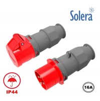 SET SPINA + PRESA MOBILE CEE 4 POLI USO INDUSTRIALE TRIFASE 380V 16A 3P+T SOLERA