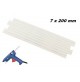 STICK DI COLLA PER PISTOLA INCOLLATRICE A CALDO 7 X 200 mm 8 PEZZI TRASPARENTE 