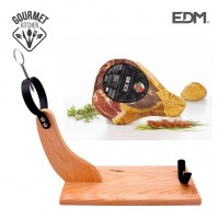 SUPPORTO TAGLIERE PORTA PROSCIUTTO IN LEGNO DI PINO E METALLO PORTAPROSCIUTTO