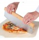 TAGLIA PIZZA A MEZZALUNA LAMA IN ACCIAIO INOX CM 32 E MANICO LEGNO 