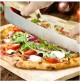 TAGLIA PIZZA A MEZZALUNA LAMA IN ACCIAIO INOX CM 35 E MANICO LEGNO 