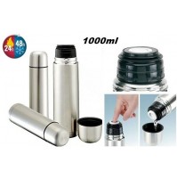 THERMOS BOTTIGLIA DA VIAGGIO TERMICA CALDO/FREDDO IN ACCIAIO INOX 1000ml