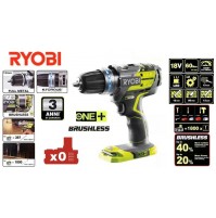 TRAPANO AVVITATORE A PERCUSSIONE BRUSHLESS 13 mm 18V 60Nm RYOBI BATTERIA ESCL.